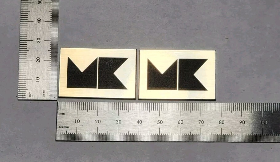 Miller & Kreisel M&K Speaker Badge Logo Emblem Brushed Gold Pair