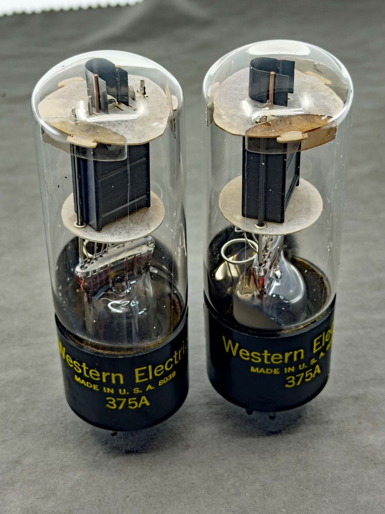 (2) Western Electric 375A Beam Power Tubes Matched Codes Exc Cond Tests NOS TV-7
